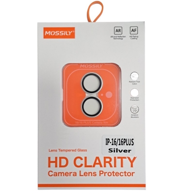 Picture of Premium HD Clarity Camera Lens Protector with Aviation Aluminum Frame - AR Coating & Diamond Protection For Apple iPhone 16 / Apple iPhone 16 Plus-Silver