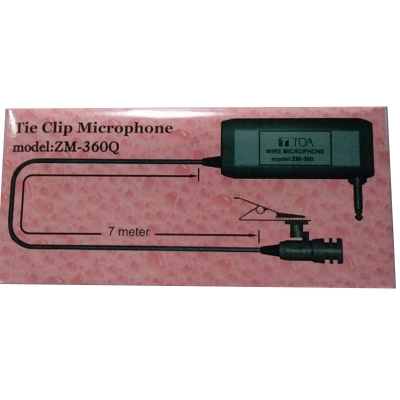 Picture of TOA ZM - 360 Q Tie Clip Microphone  12 Feet  wire Black