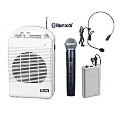 Picture of BNK-209 Rechargeable Portable Wireless P.A Microphone With Bluetooth, Handheld/Lapel Wireless Microphone White
