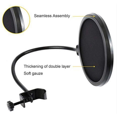Picture of Double Layer Record Studio Microphone Mic Wind Screen Pop Filter Shield Black