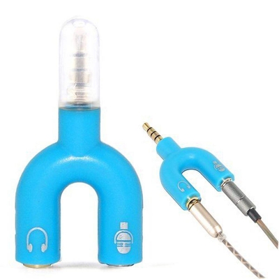 Picture of U-Shape Smartphone 3.5mm Audio Splitter For Headphone And Microphone Multicolor