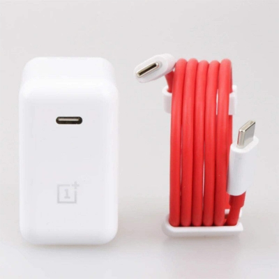 Picture of One Plus Warp Charge 65w Power Adapter EU quick Charger 65 w Type C To Type C Cable One Plus 9 pro 9R White,OnePlus