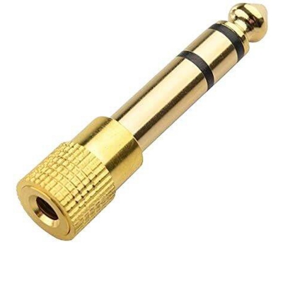 Picture of Headset 3.5 to 6.5 Converter 3.5mm Female to 6.5mm Male Jack Plug Microphone MIC Audio Adapter for PC Phone Stereo Gold