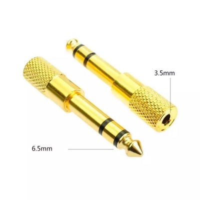 Picture of 6.5mm Male To 3.5mm Female Audio Adapter Female Connector Headphone Amplifier Audio Adapter Microphone Converter Gold
