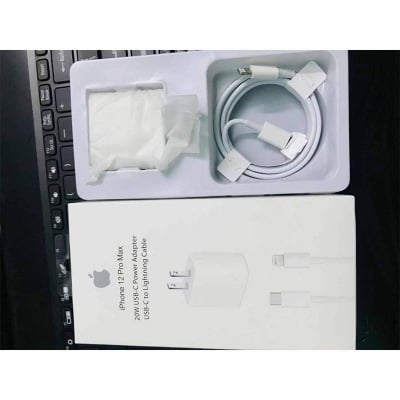 Picture of 20W Fast USB charger adapter with cable for IPhn 13/12/11/X/8/ipd White