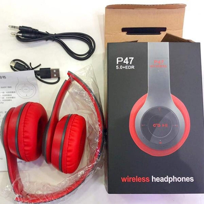 Picture of P47 - Wireless Bluetooth Headphone- Red