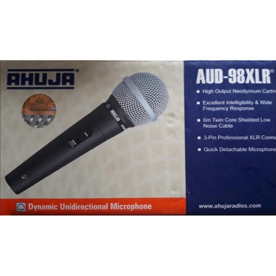 Picture of Microphone AHUJA AUD98 XLR Professional Dynamic Microphone Black