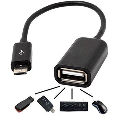 Picture of Micro USB Male to USB Female OTG Adapting Cable High Quality- Black (13cm)