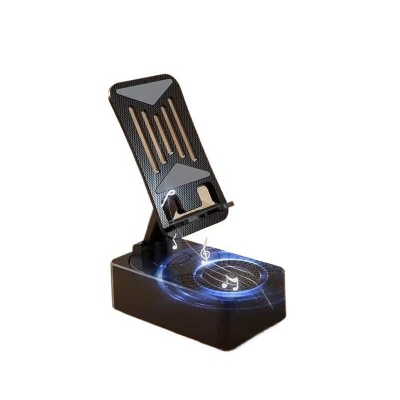 Picture of WYS-2301BT Premium Phone Stand with Wireless Speaker Multifunctional Design, Loud Sound, and Adjustable Stand Support Black