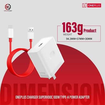 Picture of Oneplus Charger Supervooc 100W Type-A Power Adapter EU US Super Fast Type C Cable One Plus 12 11 10 Pro Nord CE 3 White