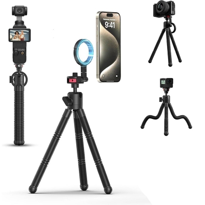 Picture of ULANZI MT30 Magnetic Flexible Tripod for iPhone 17-12 Series with 1/4" Thread, Mini Bendable Phone Holder Stand Black