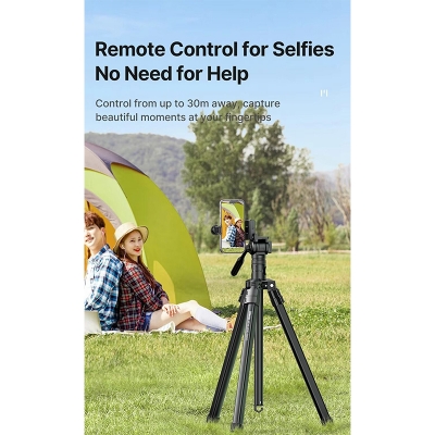 Picture of ULANZI MT-65 Horizontal Tripod 69.29" Travel Video Tripod Overhead Camera Tripod, Horizontal Vertical Switch | Bubble Level | Arca QR Plate | Wireless Remote, for DSLR Camera Phone Black