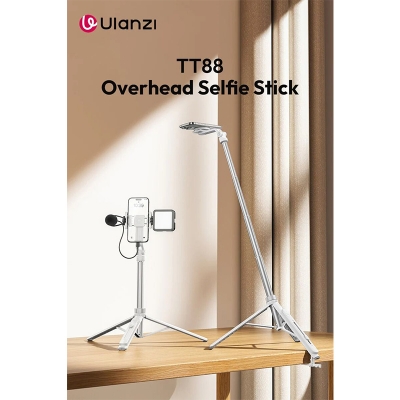 Picture of ULANZI TT88 Extendable Phone Tripod, 57" Magnetic Selfie Stick Phone Vlog Tripod Stand with 2 in 1 Phone Clip, 2 Cold Shoe Mount Tripod Compatible for iPhone, Lightweight for Travel Multicolor