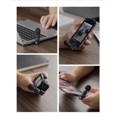 Picture of Ulanzi AM23 Microphone Portable Audio Video Recording Mini Mic for iPhone Android Live Broadcast Gaming Phone Gopro DJI Laptop Black
