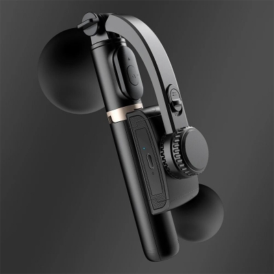 Picture of Q08 Handheld Gimbal Smartphone Bluetooth Handheld Stabilizer with Tripod selfie Stick Folding Gimbal for Cellphone Black