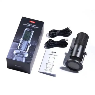 Picture of ULANZI DCM-05 Gaming PC Microphone USB Desktop Condenser Microphone for Podcasting, Phone Computer Streaming Mic Black