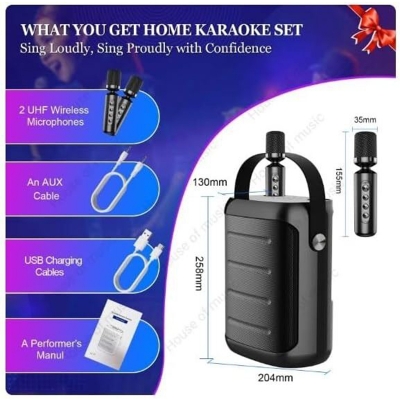 Picture of YS-217 Double Wireless Microphone Karaoke Speakers 100W Peak High-power Bluetooth Speaker Outdoor Event Party K-Song Speaker box Multicolor