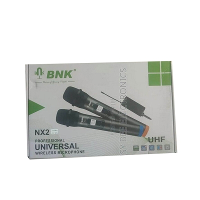 Picture of Bnk NX2 Professional Sound Quality Universal Digital Wireless UHF frequency  Dual Microphone with Rechargeable Receiver Grey