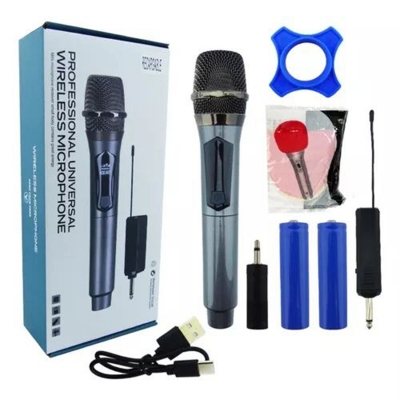 Picture of Professional UHF Wireless Microphone with Portable Mini Receiver, Karaoke Handheld mic System 6.35mm Jack 50-60 Feet Range Black