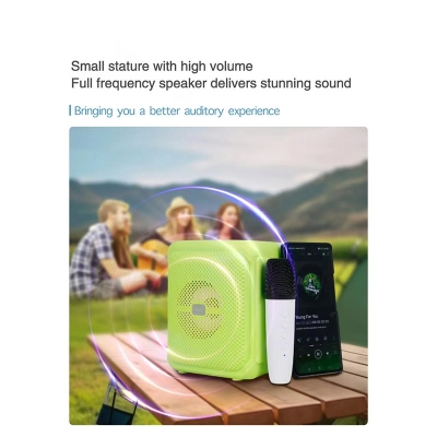 Picture of Microphones GTS-1800 Karaoke Mini Subwoofer Portable Radio Led Lighting with Portable Radio Solar Panel Charge Backpacking Multicolor