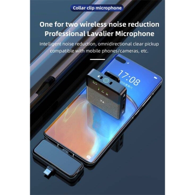 Picture of SX31 Wireless Microphone with Receiver |360° Noise Reduction & 20M Long Range Lapel Mic for Video Recording YouTube Vlogging | Plug & Play Compatible with iPhone All Type C Smartphones Black