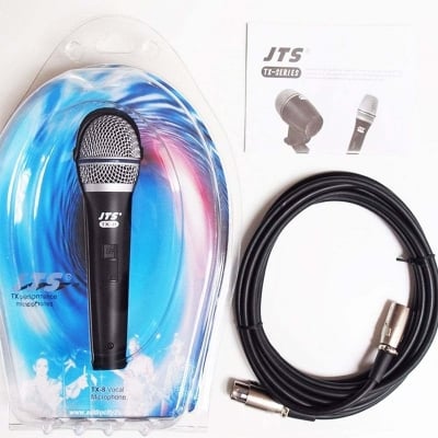 Picture of JTS TX-8 Dynamic Vocal Microphone On/Off Switch DJ Karaoke Inc 4.5m Mic Lead Black
