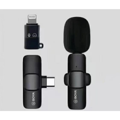Picture of Boya BY-MW3 Wireless Lapel Plug-Play Microphone  for Phone Video Recording Interview Youtubers Vloggers, Black