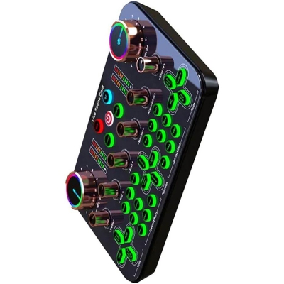Picture of K600 Sound Card Professional Live Broadcast Equipment Accessory Kit Audio Sound Card Mixer Mobile Phone Computer Universal Black
