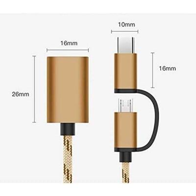 Picture of 2 in 1 USB 3.0 OTG Adapter Cable Type-C Micro USB to USB 3.0 Interface Charging Cable Line for Cellphone Converter for Cellphone Multicolor