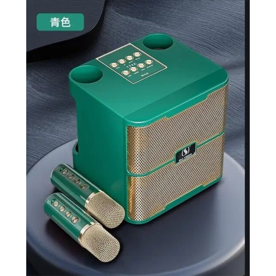 Picture of YS-213 100W high power wireless family party Bluetooth speaker portable dual microphone outlet karaoke subwoofer stereo boombox Multicolor