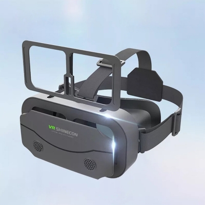 Picture of VR Shinecon G13 New 3D Virtual Reality Headset with Adjustable Lens, HD Eye Protection, and Non-slip Silicone Pad – Compatible with 4.7-7 inch Smartphones Black