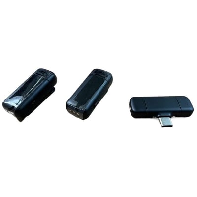 Picture of K13 Dual Mic Type C Interface Wireless Lavalier Microphone Intelligent Noise Reduction 2.4GHz Mini Condenser Mic Audio Video Recording Black