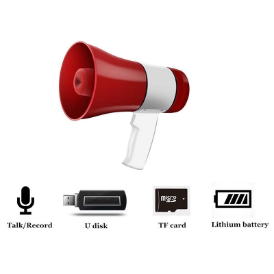 Picture of Hand Mike 619U Handheld Lithium Professional Portable 30 Watt Megaphone Loud Speaker Red