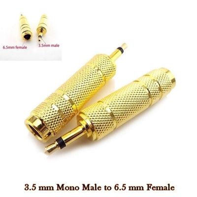 Picture of 3.5mm 1/8" Male Plug Mono to 6.35mm 1/4" Female Audio Adapter Converter 