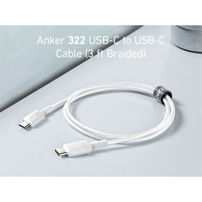 Picture of Anker 322 USB-C To USB-C Cable 3ft 60W Nylon Braided Cable Safe charging Multicolor