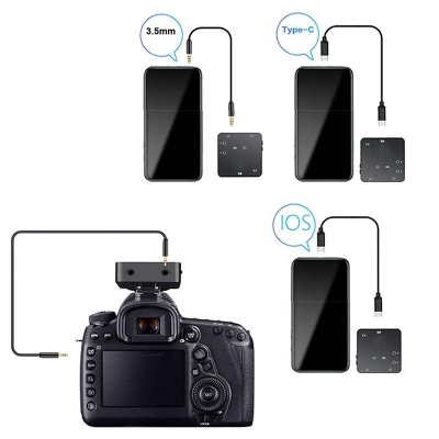 Picture of K63 Dual Professional Lavalier Microphone Bluetooth Wireless Microphone Gaming MIC Sound Mixer Karaoke DJ Speaker For live interviews Black