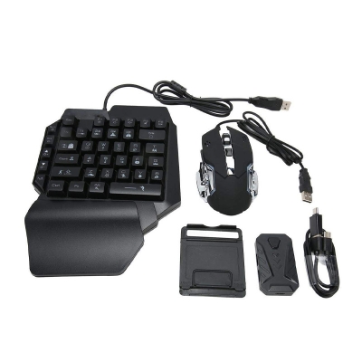 Picture of New 4-in-1 Mobile Gaming Keyboard and Mouse Converter Adapter USB Type-C for PUBG & PC Games - Wired Connectivity Black