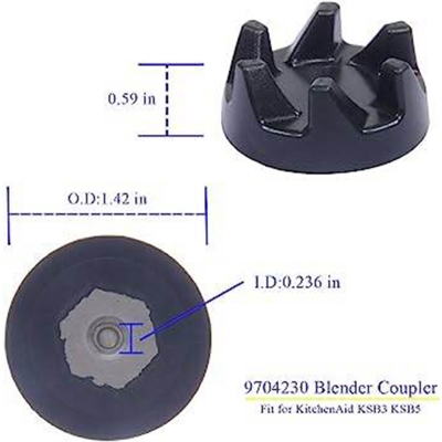 Picture of Drive Coupling/Coupler for Kitchen-3.6cm, 6-lag- Aid Blender- Black
