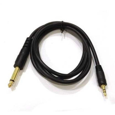 Picture of High-Quality 5ft Pure Copper 3.5mm to 6.5mm Male to Male Audio Cable for Amplifier Mixer - Black
