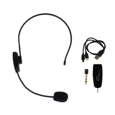 Picture of BLUETOOTH WIRELESS HEADSET MICROPHONE BOSCH BS-9 MOBILE SUPPORTED WITH CONVERTER FOR SPEAKER AMPLIFIER BLACK