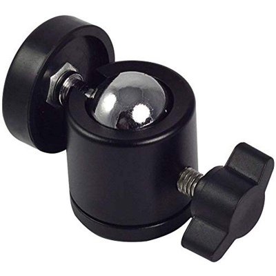 Picture of Mini Ball Head 1/4" Screw 360 Degree Aluminium Alloy Body Rotating Swivel Mini Tripod Ball Head with 1/4" Screw Thread Base Mount for Lighter DSLR Camera Camcorder Black