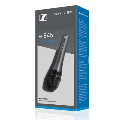 Picture of Sennheiser e 845 Supercardioid Dynamic Vocal Microphone Dynamic Super Cardioid Black