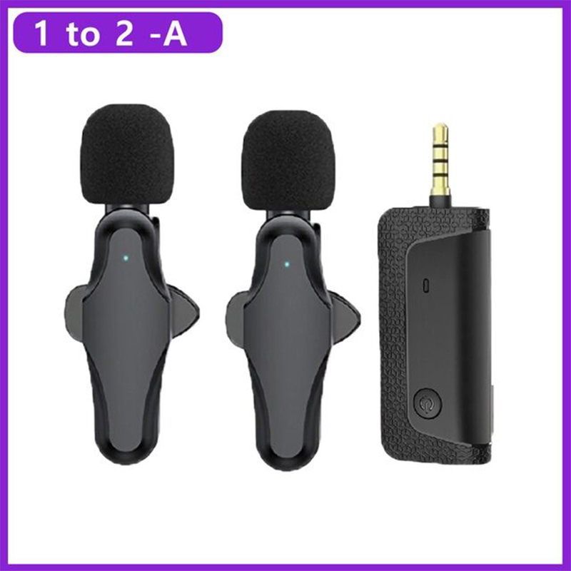 Picture of K35 Pro Dual Mic Wireless Lavalier Microphone for 3.5mm Supported Devices Multicolor