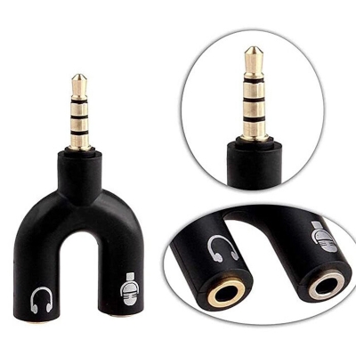 Picture of U-Shape Smartphone 3.5mm Audio Splitter For Headphone And Microphone Multicolor