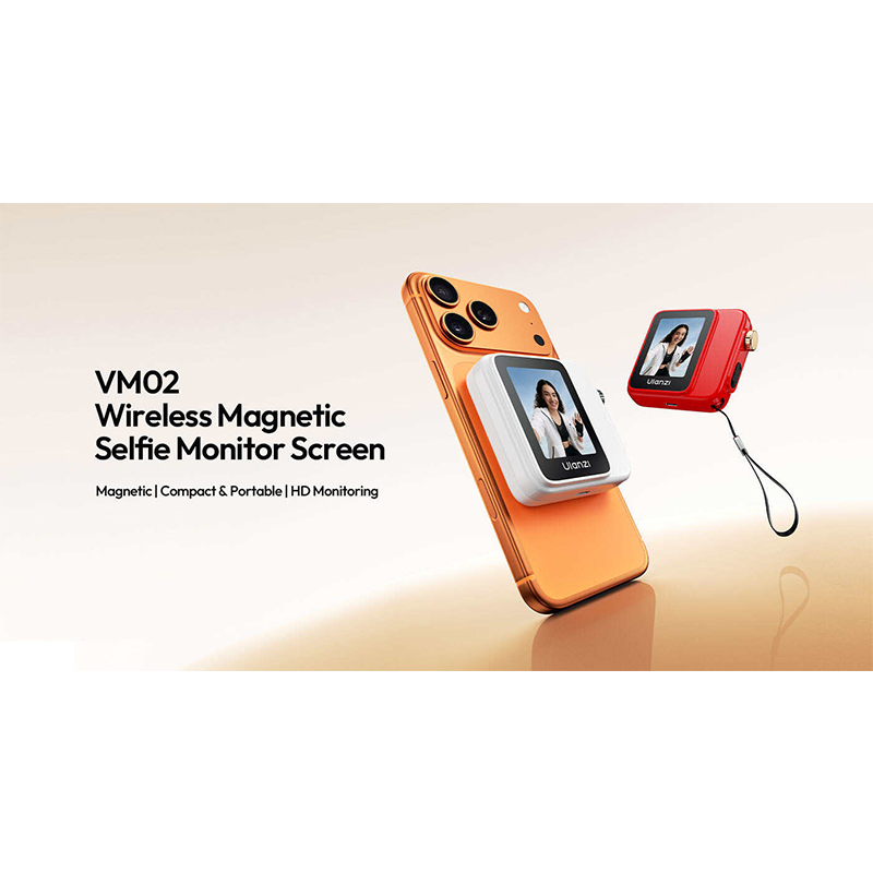 Picture of Ulanzi VM02 Wireless Magnetic Selfie Monitor Screen is a compact device that mounts to the back of your smartphone 