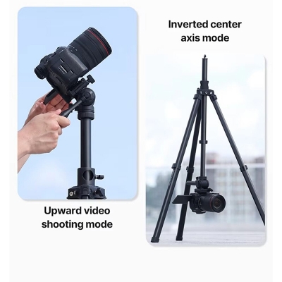 Picture of ULANZI MT-65 Horizontal Tripod 69.29" Travel Video Tripod Overhead Camera Tripod, Horizontal Vertical Switch | Bubble Level | Arca QR Plate | Wireless Remote, for DSLR Camera Phone Black