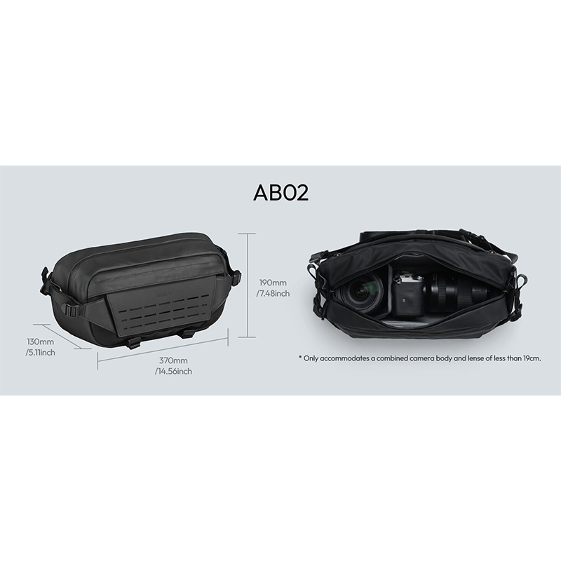 Picture of Ulanzi AB02 Outdoor Sling Bag Body-Cross Bag Chest Bag Travel Bag Black
