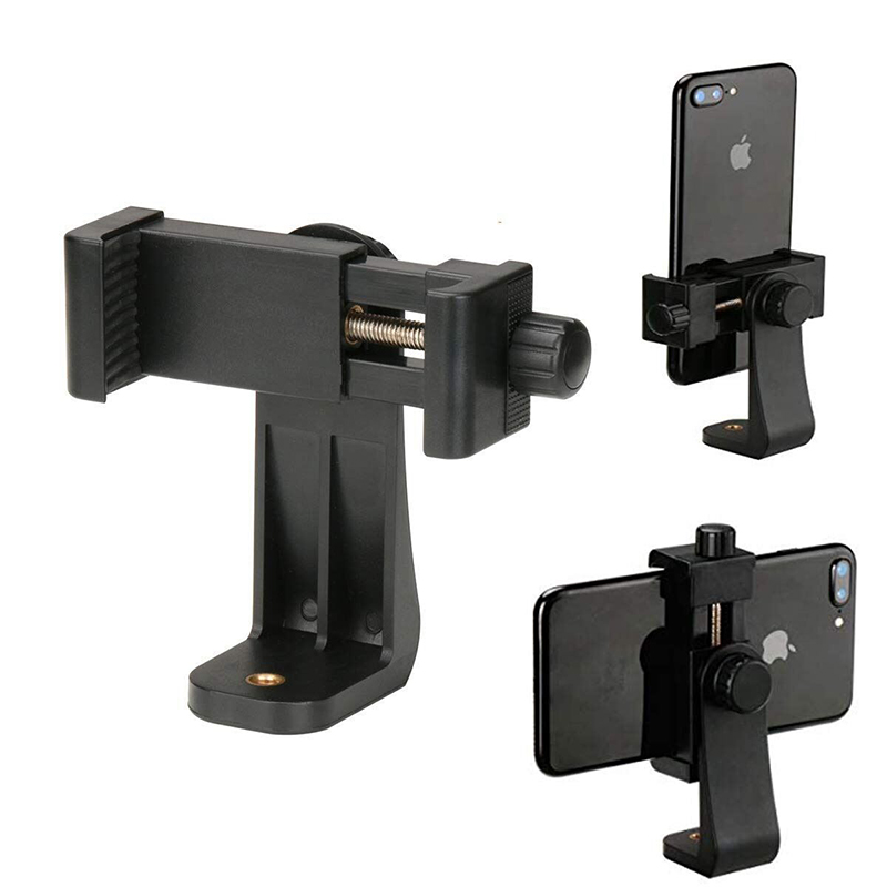 Picture of Universal Tripod Mount Vertical Bracket Smartphone Holder Phone 360 Degree Clip Clipper Tripod Adapter Screw Adapter Rotatable Digital Camera Bracket Selfie Lens Monopod For Phone Smart Phones Mobile Mount Black