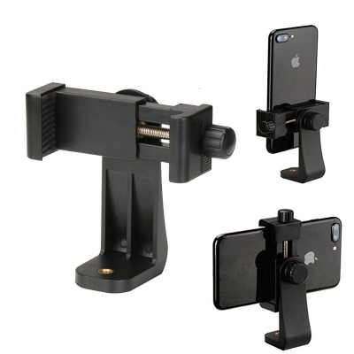 Picture of Universal Tripod Mount Vertical Bracket Smartphone Holder Phone 360 Degree Clip Clipper Tripod Adapter Screw Adapter Rotatable Digital Camera Bracket Selfie Lens Monopod For Phone Smart Phones Mobile Mount Black