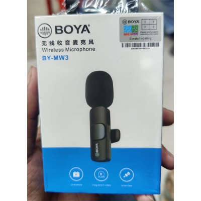 Picture of Boya BY-MW3 Wireless Lapel Plug-Play Microphone  for Phone Video Recording Interview Youtubers Vloggers, Black